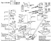 Bosch 0 603 231 961 P 800 S Combi Batt. Grass Shears Spare Parts